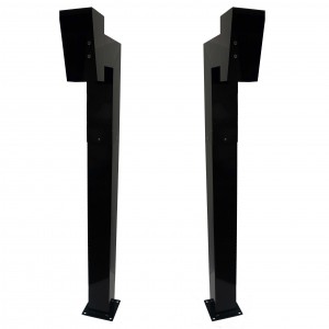Entry and Exit Keypad Post Combo Deal 1150mm High Black Gooseneck Pedestal with Bolt Down Base