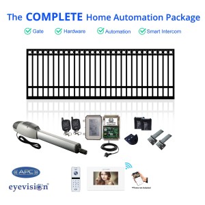 2.5M Ring Top Extra Heavy Duty Single  Swing Gate Kit with Smartphone Intercom Kit