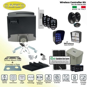 Solar Powered Electric Gate Opener APC Sliding Gate Automation Proteous 500 Wireless Controller Kit