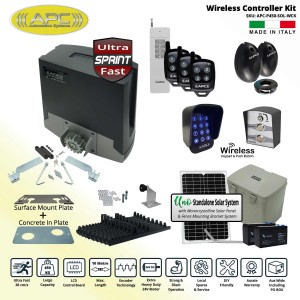 Solar Powered APC Proteous 450 Sprint Sliding Gate Opener Wireless Controller Kit, APC Standalone Solar Gate Automation Systems