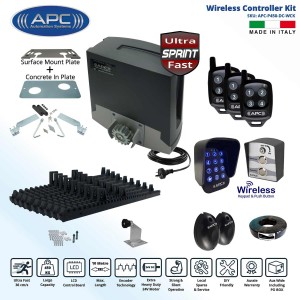 Sliding Gate Opener Wireless Controller Kit, APC Proteous 450 Sprint, AC to 24V DC Extra Heavy Duty Sliding Gate Automation with Encoder System