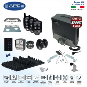 AC to 24V DC Extra Heavy Duty APC Proteous 450 Sprint Ultra Fast Sliding Gate Opener Super Kit with Encoder System