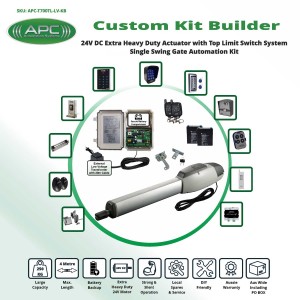Build Your Own Kit with T700TL Heavy Duty Linear Actuator With Adjustable Limit Switches, Single Swing Gate Opener