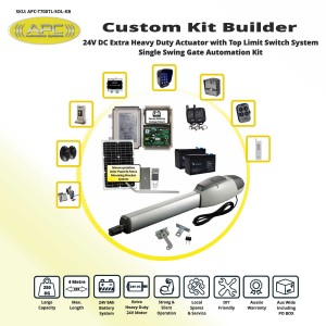 Build Your Own Kit with T700TL Heavy Duty Linear Actuator With Adjustable Limit Switches, Solar Powered Gate Opener