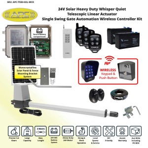 Remote Control Solar Powered Electric Motor Gate Opener