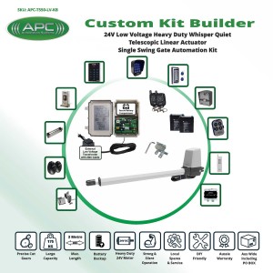 Build Your Own Kit with T550 Whisper Quiet Aluminum Linear Actuator Single Swing Gate Opener