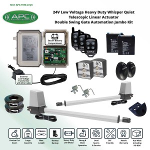 Heavy Duty Whisper Quiet Telescopic Linear Actuator Kit Gate Automation System