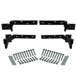 Rising Hinges for Double Swing Gates | Left and Right Side Satin Black Powder Coated Rising Gate Hinges |  Lifting or Uphill Rising Hinges for Sloping Driveway Swing Gates