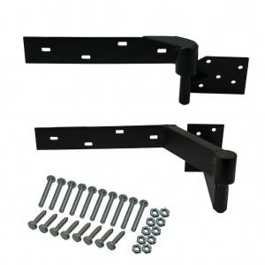 Rising Gate Hinges | Right Side Satin Black Powder Coated Rising Gate Hinges |  Lifting or Uphill Rising Hinges for Sloping Driveway Swing Gates
