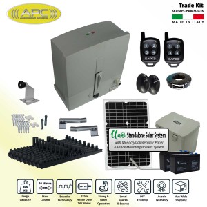 APC Proteous 400 Extra Heavy Duty Standalone Solar Sliding Gate Opener Trade Kit with Encoder System