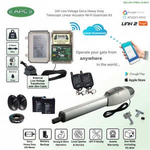 Extra Heavy Duty Telescopic Linear Actuator Wi-Fi Kit with Robust Cast Alloy Casing and Top Limits, Single Swing Gate Opener
