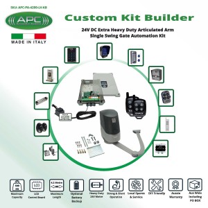 Build Your Own Kit with Italian Made Proteous PA-4200 Heavy Duty Linear Actuator, Single Swing Gate Opener
