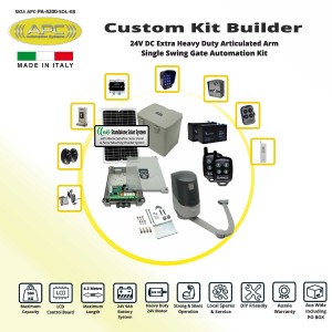 Build Your Own Kit with with Italian Made Proteous PA-4200 Heavy Duty Articulated Arm, Solar Powered Gate Opener