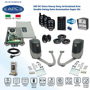 Extra Heavy Duty Italian Made Proteous PA-8400 Articulated Arm Kit, Double Swing Gates Automation