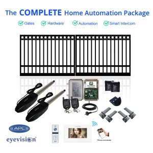 4M Ring Top Double Swing Gate Kit with Smartphone Intercom Kit