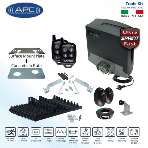 Ultra Fast Sliding Electric Gate Opener Kit with AC to 24V DC APC Proteous 450 Sprint Extra Heavy Duty FEATURE RICH Gate Automation with Encoder System