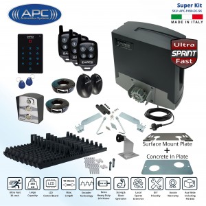 Electric Gate Automation APC Proteous 450 Sprint, Automatic Sliding Gate Opener Super Kit, AC to 24V DC, ULTRA Fast, Extra Heavy Duty Electric Gate Automation with Encoder System