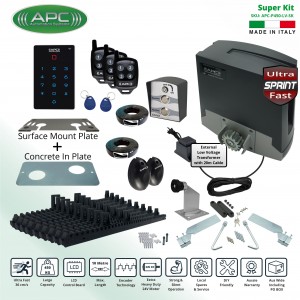 APC Proteous 450 Sprint Electric Gate Automation Super Kit, Low Voltage 24V DC Sliding Gate Opener, ULTRA Fast, Extra Heavy Duty Automatic Sliding Gate with Encoder System