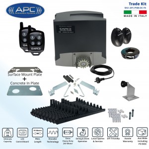 Extra Low Voltage 24V DC Electric Gate APC Proteous 500 FEATURE RICH Extra Heavy Duty Automatic Sliding Gate Opener Trade Kit with Encoder System