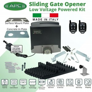 Extra Low Voltage 24V DC Electric Gate APC Proteous 500 FEATURE RICH Extra Heavy Duty Automatic Sliding Gate Opener Trade Kit with Encoder System