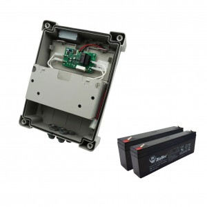 Logico24 battery charger module along with the 2.2aH battery pack. Logico 24V Complete Battery Backup System
