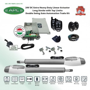 Extra Heavy Duty Long Stroke, All Metal Gears, Telescopic Linear Actuator Kit with Italian Made Logico 24 Control Unit with Top Limits
