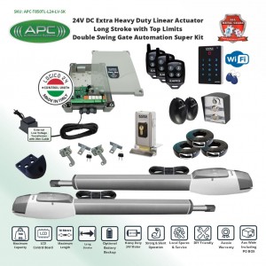 Extra Heavy Duty Long Stroke, All Metal Gears, Telescopic Linear Actuator with Italian Made Logico 24 Control Unit Kit with Top Limits