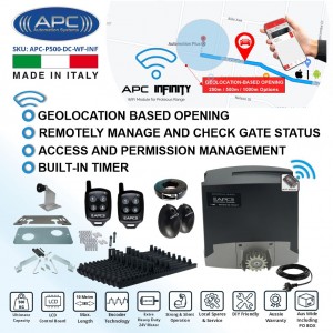 Electric Gate Automation APC Proteous 500 FEATURE RICH Extra Heavy Duty Italian Made Automatic Sliding Gate Opener Wi-Fi Kit with Encoder System