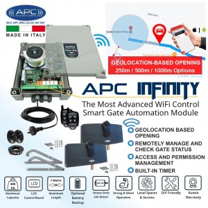 Wi-Fi INFINITY Controler Gate Opener Kit High-Speed Articulated Arm WI-FI Smart Gate Automation System with Italian Made Logico 24 Control Unit