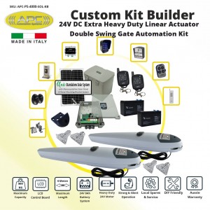 Double Swing Solar Powered Gate Opener, Automatic Motorized Remote Controls Gate, Solar Gate Automation System DIY Kit