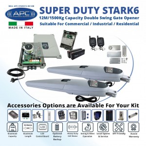 Build Your Own Italian Made Super Duty STARK12 Double Gate Automation Kit. 12M/1500Kg Capacity Double Swing Gate Opener Suitable For Commercial, Industrial, Residential Use