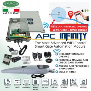 The Most Advanced Smart Gate Automation Kit with Super Duty Italian Made STARK6 and Smart Gate Opener Control Wi-Fi Module APC Infinity.