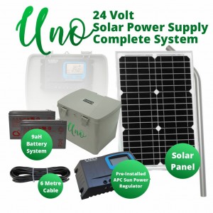 24 Volt Solar Power Supply System with 9aH Battery and 20 Watts Solar Panel. Complete Solar Power Solution for Gate Automation Systems