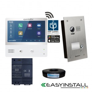 Eyevision® EasyInstall Two-Wire Smart Video Intercom System, WiFi Connection, Smart Phone APP