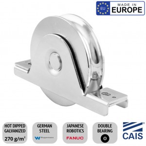 Singular 118mm Recess Mount CAIS WSO Double Bearing for Sliding Gates Wheel. High Quality, Steel, Rebate Gate Wheel