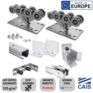 Cantilever Sliding Gate Hardware for Six Meter Gate All-In-One Pack (CAIS) | German Steel | Made in Europe