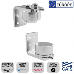 350KG Dual Bearing Hinge Set, Single Swing Gate Galvanised Adjustable Lower and Upper Hinge With Bearings, Support, Swing Gate Hinges CAIS AB 70