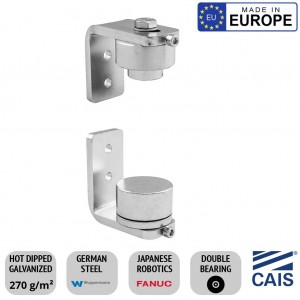 250KG Dual Bearing Hinge Set, Single Swing Gate Galvanised Adjustable Lower and Upper Hinge With Bearings, Support, Swing Gate Hinges CAIS AB 50