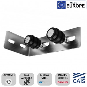 72mm Upper Rollers With NO MARKS Soft Rubber Ring and Bracket Set. CAIS Sliding Gate Guide Roller and Bracket Assembly Kit