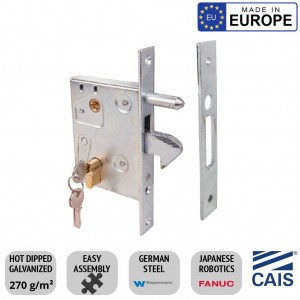 Hook Lock For Sliding Gates and Doors Comes with Three Keys. Made in EU  by CAIS