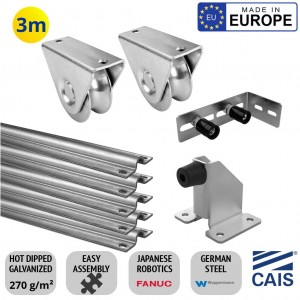 3m Sliding Gate Hardware Premium Kit With Key Components Made in Europe With German Steel