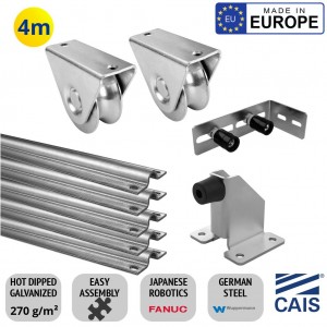 4m Sliding Gate Hardware Premium Kit With Key Components Made in Europe With German Steel