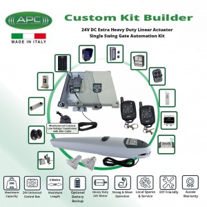 Build Your Own Automatic Single Swing Electric Gate Opener Kit with Italian Made Heavy Duty Gate Automation Proteous PS-2000 Italian Gate Motor And Universal Control Board