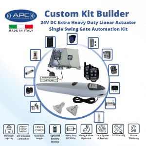 Build Your Own Automatic Single Swing Electric Gate Opener Kit with Italian Made Heavy Duty Gate AutomationAPC PS-2000 Italian Gate Motor And Universal Control Board