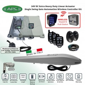 Driveway Single Swing Electric Gate Opener Wireless Controller Kit, APC Gate Automation System