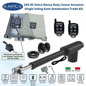 Driveway Gate Automation Kit with Robust Cast Alloy Casing and Magnetic Limits, Single Swing Gate Opener