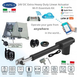 Wi-Fi Gate Automation APP Control Kit with APC Link2 WiFi Smart Gate Automation Module. Single Swing Driveway Gate Opener System