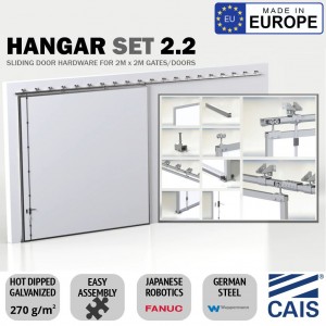 2x2m Overhead Sliding Door, Gate Hardware, High-Quality Commercial Grade Hanging Door Kit | Hot Dip Galvanized German Steel, Made in Europe CAIS HANGAR 2.2. Available in Melbourne Store and Shipping All Over Australia