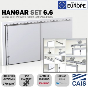 6x6m Overhead Sliding Door, Gate Hardware, High-Quality Commercial Grade Hanging Door Kit | Hot Dip Galvanized German Steel, Made in Europe CAIS HANGAR 6.6. Available in Melbourne Store and Shipping All Over Australia