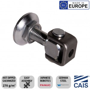 Weld on Weld On Adjustable Hinge With Nut, Washer, For Steel Column, Made in Europe | CAIS HN 20 Galvanized Gate Hinge